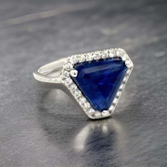 Natural Sapphire Diamond Ring 6.5 14k W Gold 5.84 TCW Certified $5,950 310654 - Picture 1 of 13
